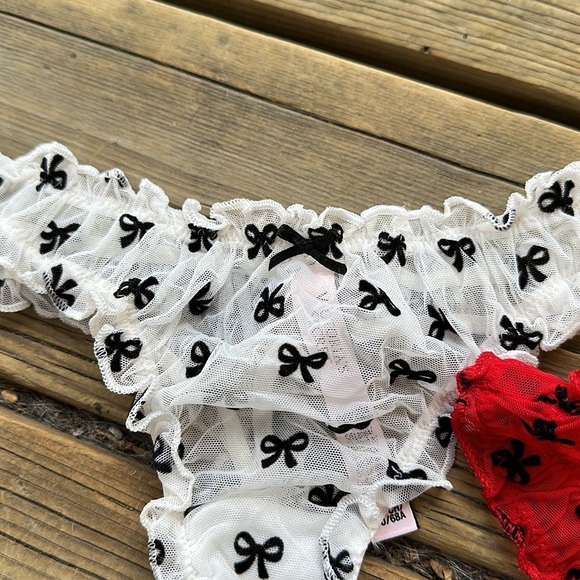 NWOT 5 FOR $25‼️ VS Mesh Bow Thong Set - Picture 2 of 8
